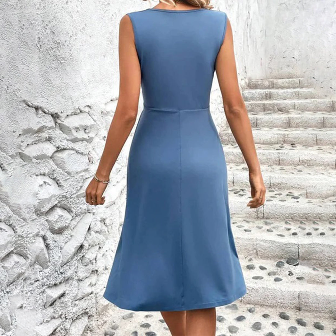 LeRoxy | Zomerjurk Dames – Elegante Midi Jurk op Knielengte | Luchtige Zomerstijl