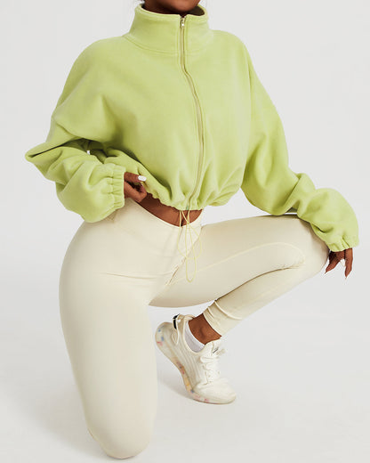 LeRoxy | Crop Pullover | Groen | Stijlvolle en Comfortabele Damestrui