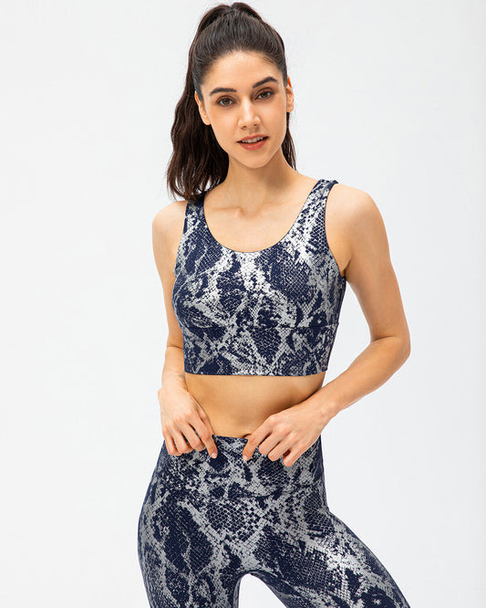 LeRoxy | Metallic Sport-BH | Blauw | Comfortabele Dames Sportbeha