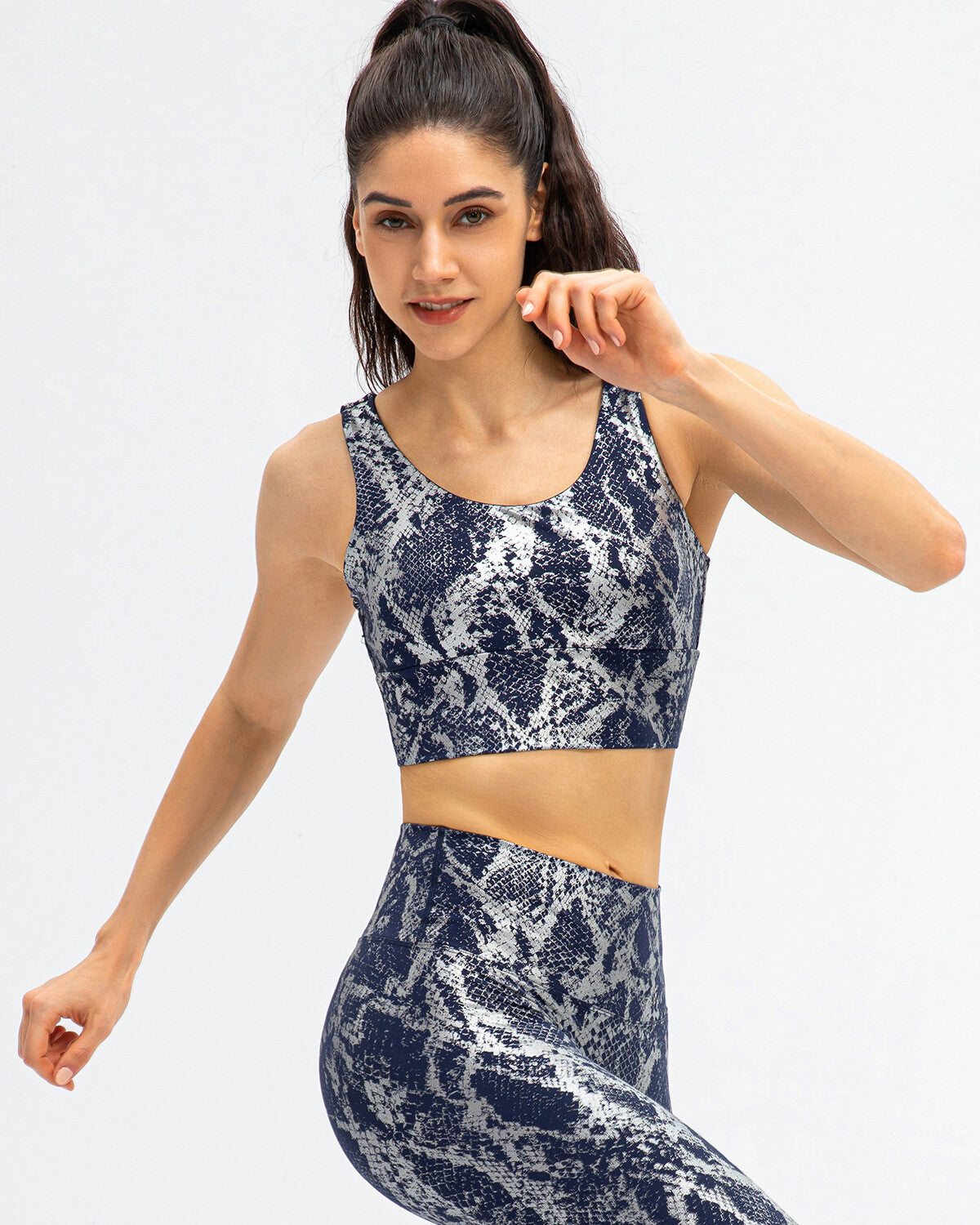 LeRoxy | Metallic Sport-BH | Blauw | Comfortabele Dames Sportbeha