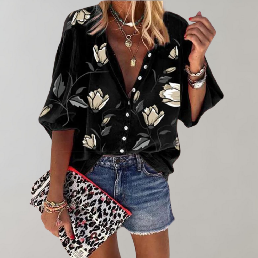 LeRoxy | Dames Blouse met Bloemenprint | Modieuze en Comfortabele Vrouwentop