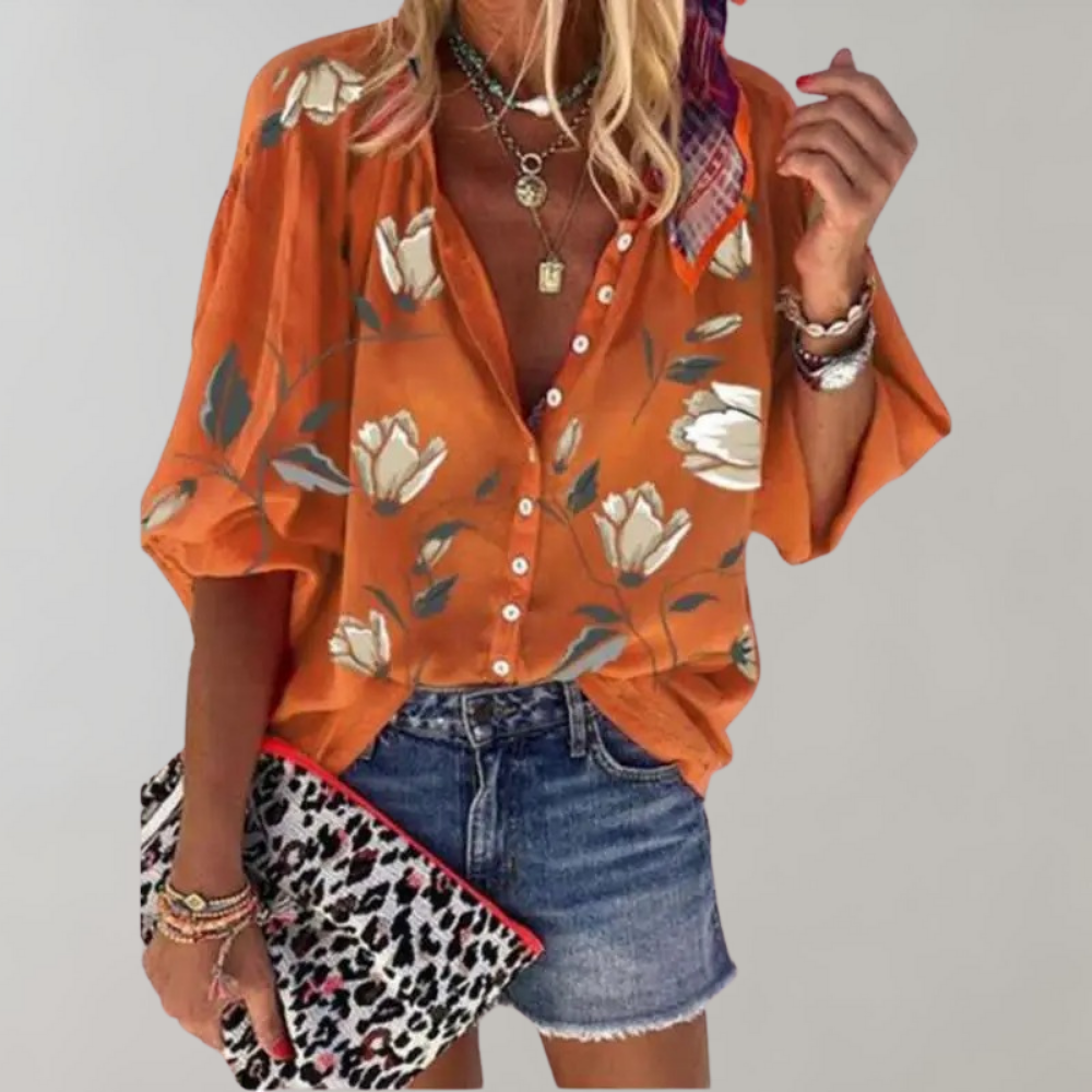 LeRoxy | Dames Blouse met Bloemenprint | Modieuze en Comfortabele Vrouwentop