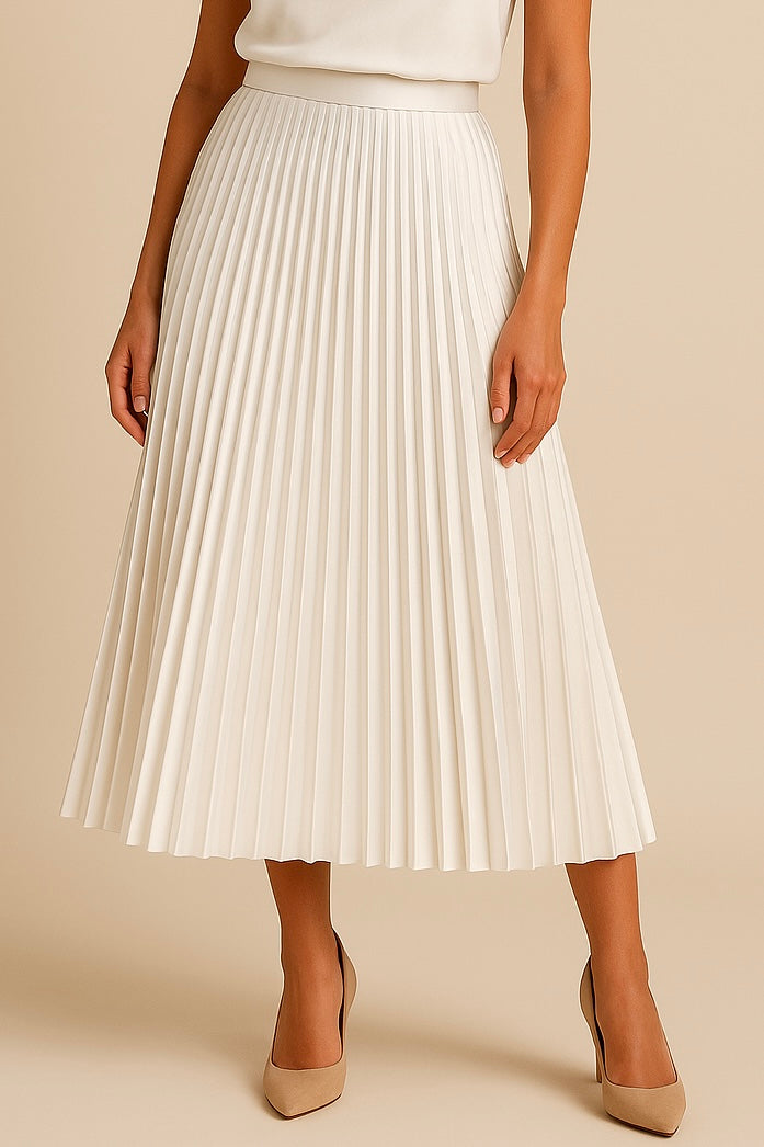 LeRoxy | Satijnen Plissérok voor Dames | Hoge Taille – Elegant en Lichtglanzend