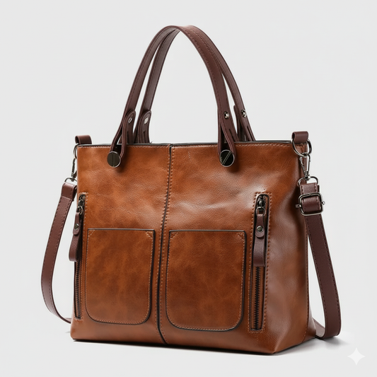 LeRoxy |  Dames Schoudertas | Vintage Leren Handtas van Echt Leer
