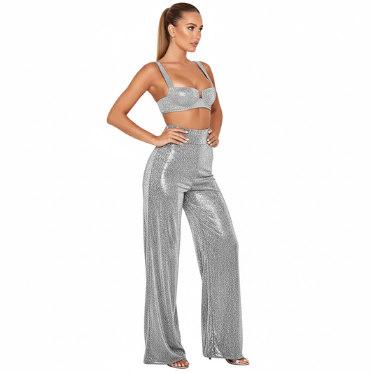 LeRoxy | Glamour Glitter Broek | Dames Fashion Trendy Glanzend