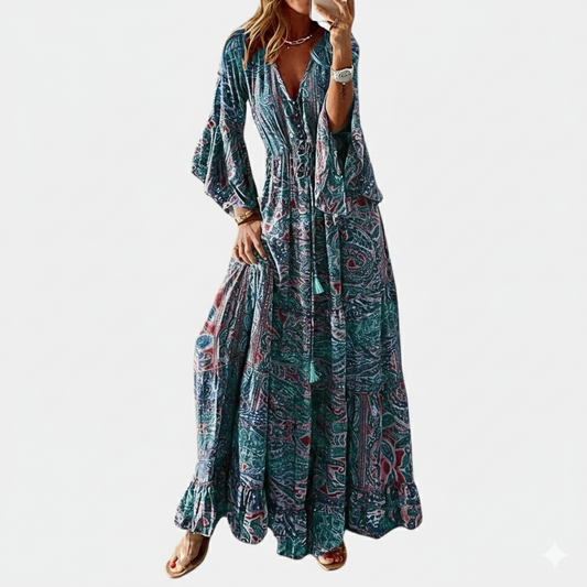 LeRoxy Boheemse Lange Jurk voor Vrouwen – Stijlvolle en Comfortabele Mode voor Elke Gelegenheid