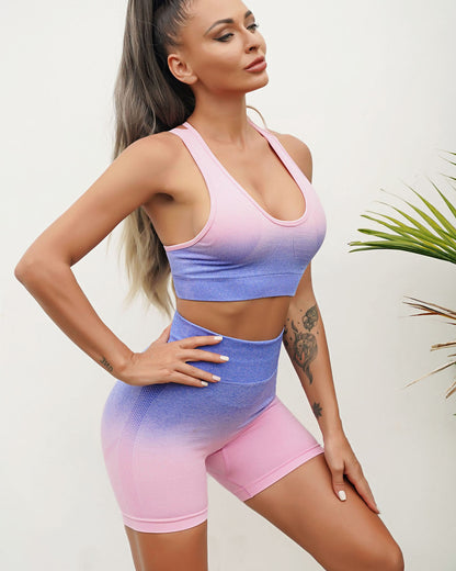 LeRoxy | Naadloze Shorts | Blauw & Roze