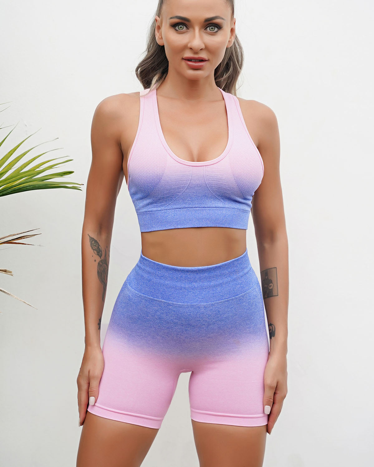 LeRoxy | Naadloze Shorts | Blauw & Roze