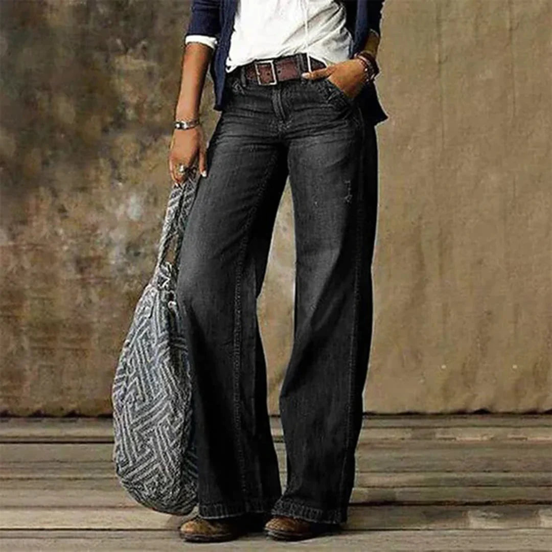LeRoxy | Vintage Dames Jeans | Hoge Taille Spijkerbroek met Retro Look