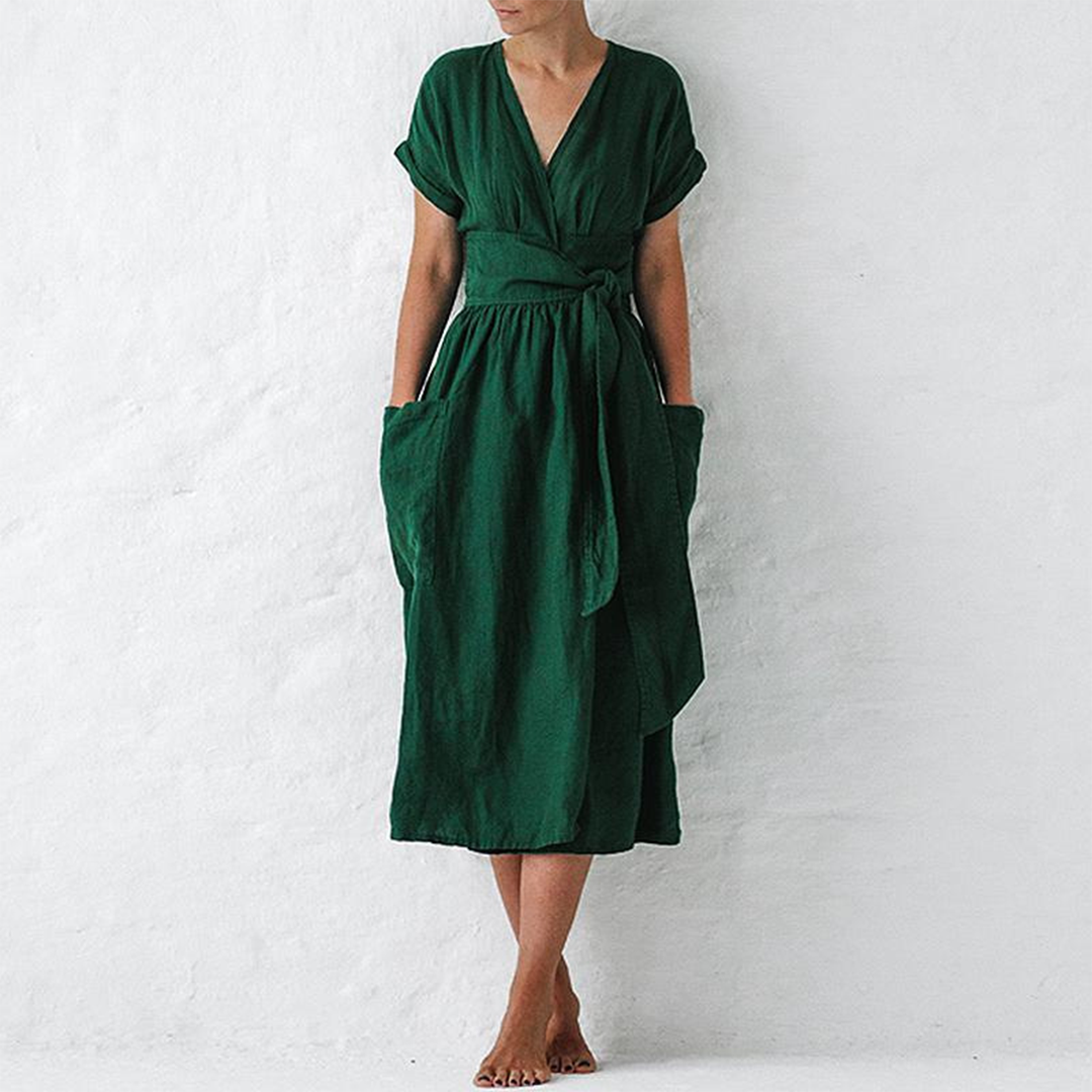 LeRoxy | Casual V-Hals Zomerjurk | Stijlvolle en Comfortabele Zomeroutfit