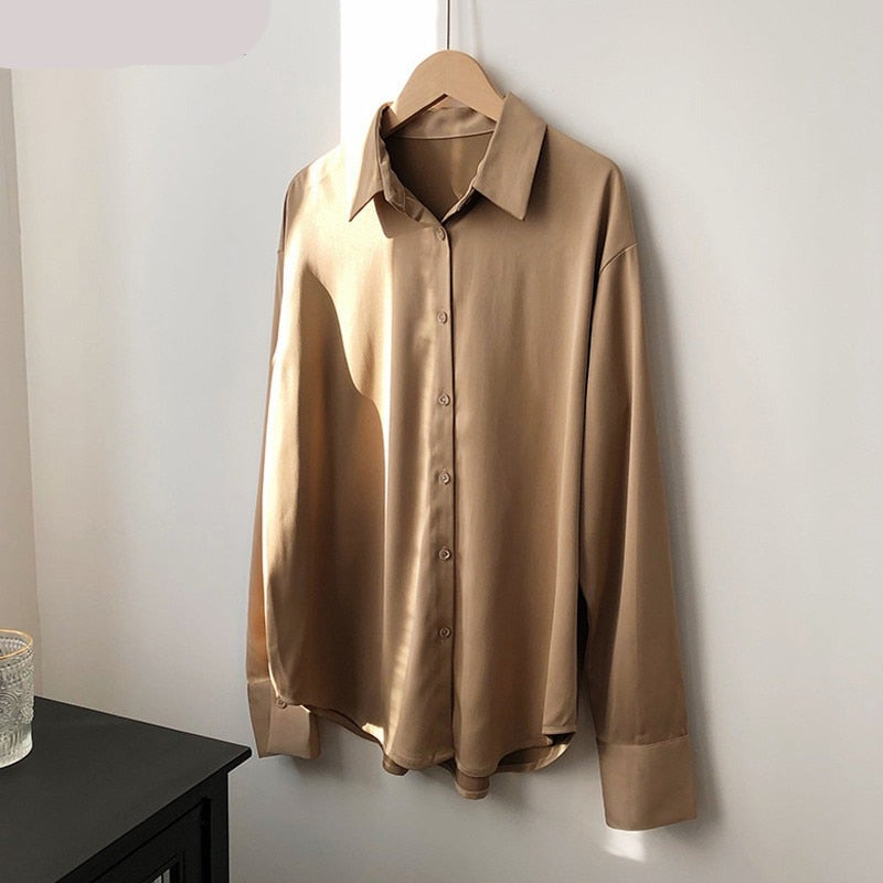 Leroxy | Satijnen Blouse voor Dames | Elegante en Luxe Top voor Elke Gelegenheid