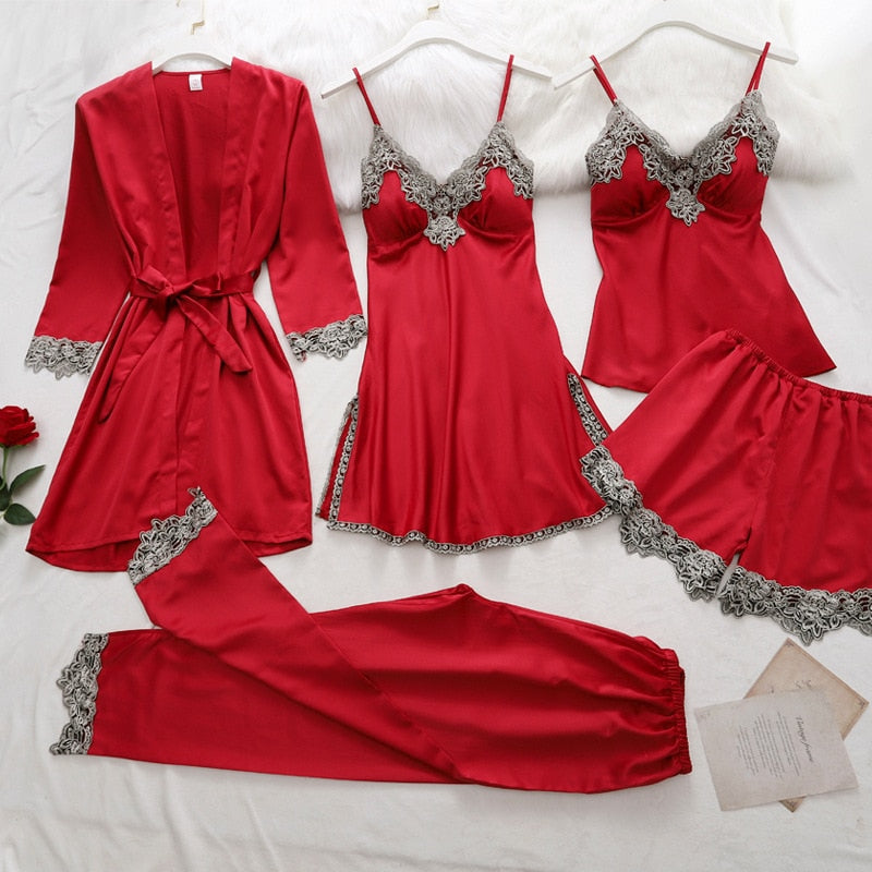 LeRoxy | Dames Zijden Pyjama Set | Zachte Luxe Nachtkleding van 2-Delige Set