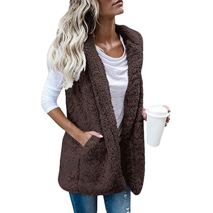 LeRoxy | Dames Pluche Mouwloos Vest met Capuchon | Zacht & Comfortabel Gilet
