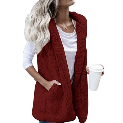 LeRoxy | Dames Pluche Mouwloos Vest met Capuchon | Zacht & Comfortabel Gilet
