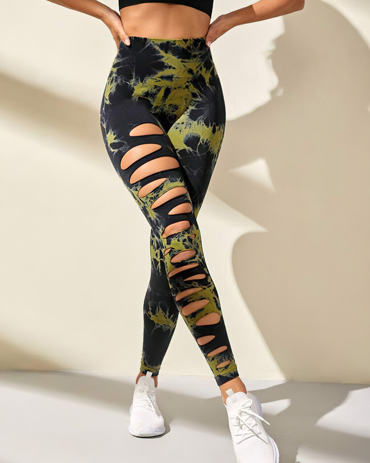 LeRoxy | Naadloze Scrunch Legging Dames | Zwart Groen | Sport & Fitness