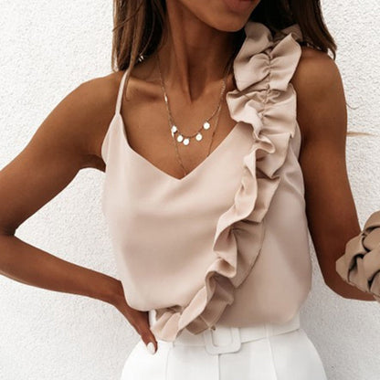 LeRoxy | One-Shoulder Ruffle Top voor Dames | Stijlvol & Trendy Mode Top