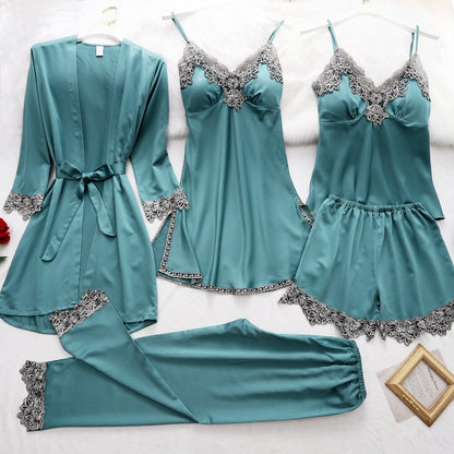 LeRoxy | Dames Zijden Pyjama Set | Zachte Luxe Nachtkleding van 2-Delige Set