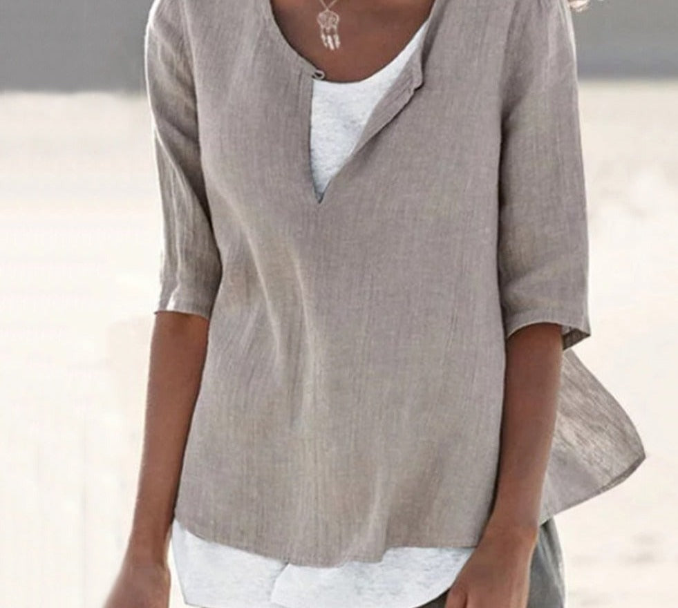 LeRoxy | V-hals Shirt voor Dames | Stijlvol en Comfortabel | Perfect voor Elke Gelegenheid