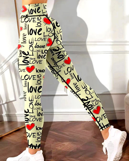LeRoxy | Dames Legging – Comfortabele Sportlegging – Heartfelt Design – Zwart/Grijs