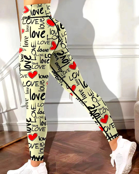 LeRoxy | Dames Legging – Comfortabele Sportlegging – Heartfelt Design – Zwart/Grijs