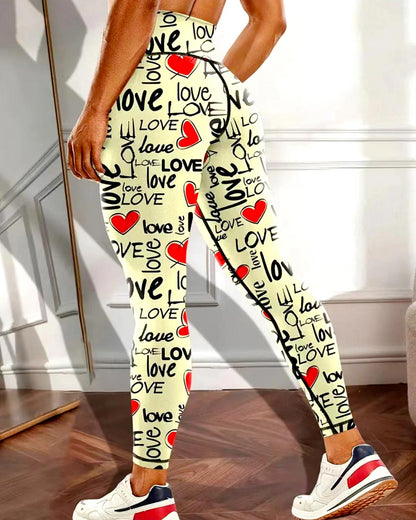 LeRoxy | Dames Legging – Comfortabele Sportlegging – Heartfelt Design – Zwart/Grijs