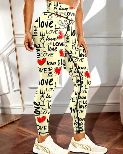 LeRoxy | Dames Legging – Comfortabele Sportlegging – Heartfelt Design – Zwart/Grijs