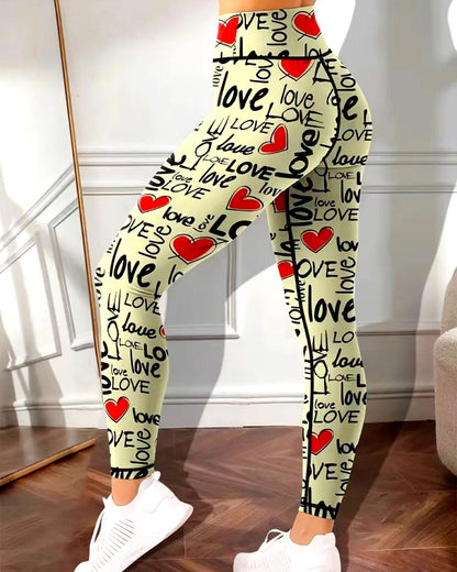 LeRoxy | Dames Legging – Comfortabele Sportlegging – Heartfelt Design – Zwart/Grijs
