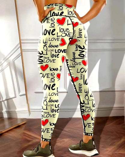 LeRoxy | Dames Legging – Comfortabele Sportlegging – Heartfelt Design – Zwart/Grijs