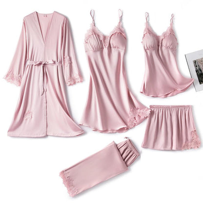 LeRoxy | Dames Zijden Pyjama Set | Zachte Luxe Nachtkleding van 2-Delige Set