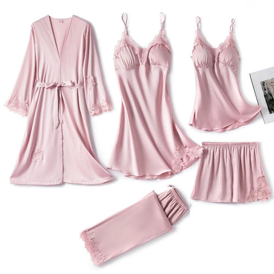 LeRoxy | Dames Zijden Pyjama Set | Zachte Luxe Nachtkleding van 2-Delige Set
