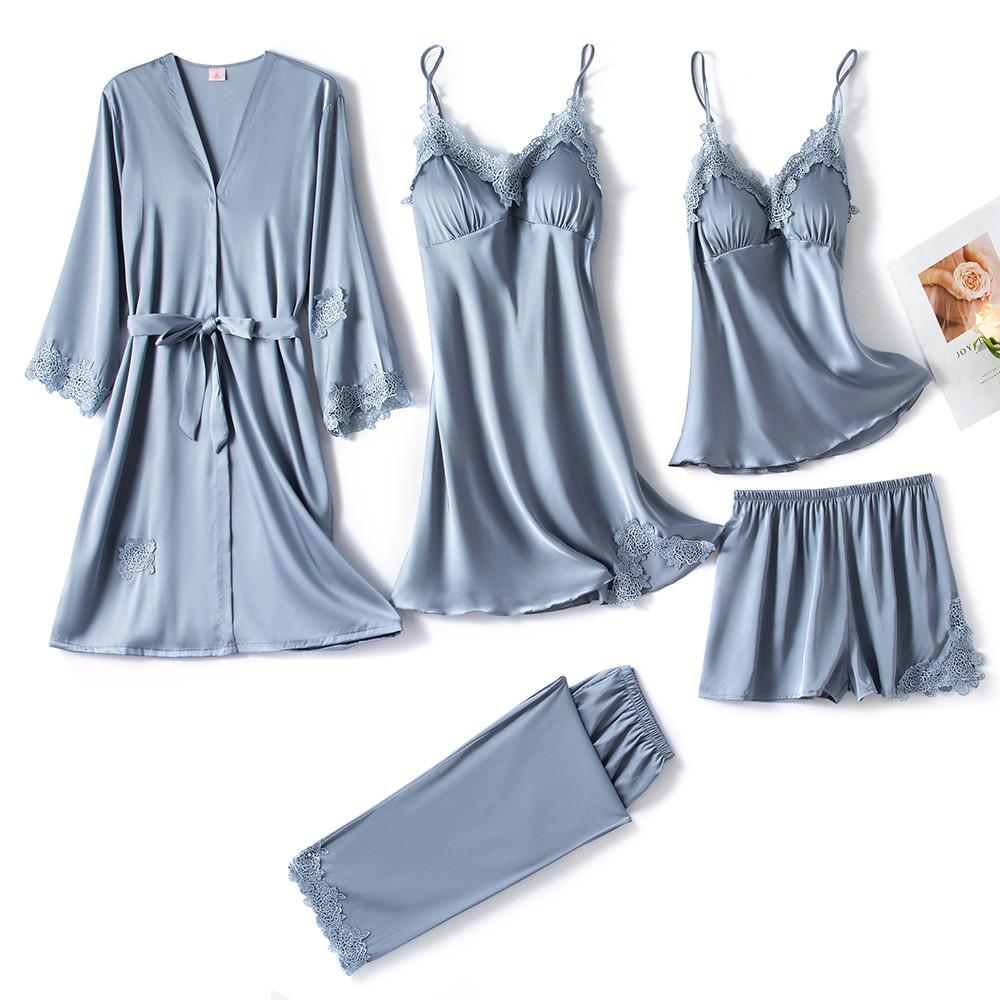 LeRoxy | Dames Zijden Pyjama Set | Zachte Luxe Nachtkleding van 2-Delige Set