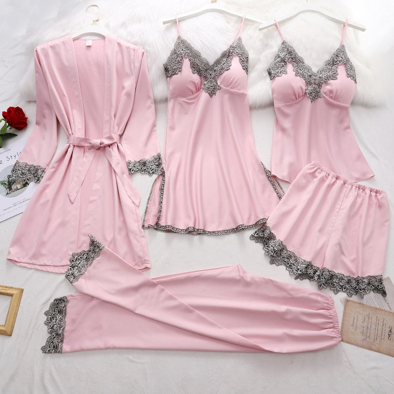 LeRoxy | Dames Zijden Pyjama Set | Zachte Luxe Nachtkleding van 2-Delige Set