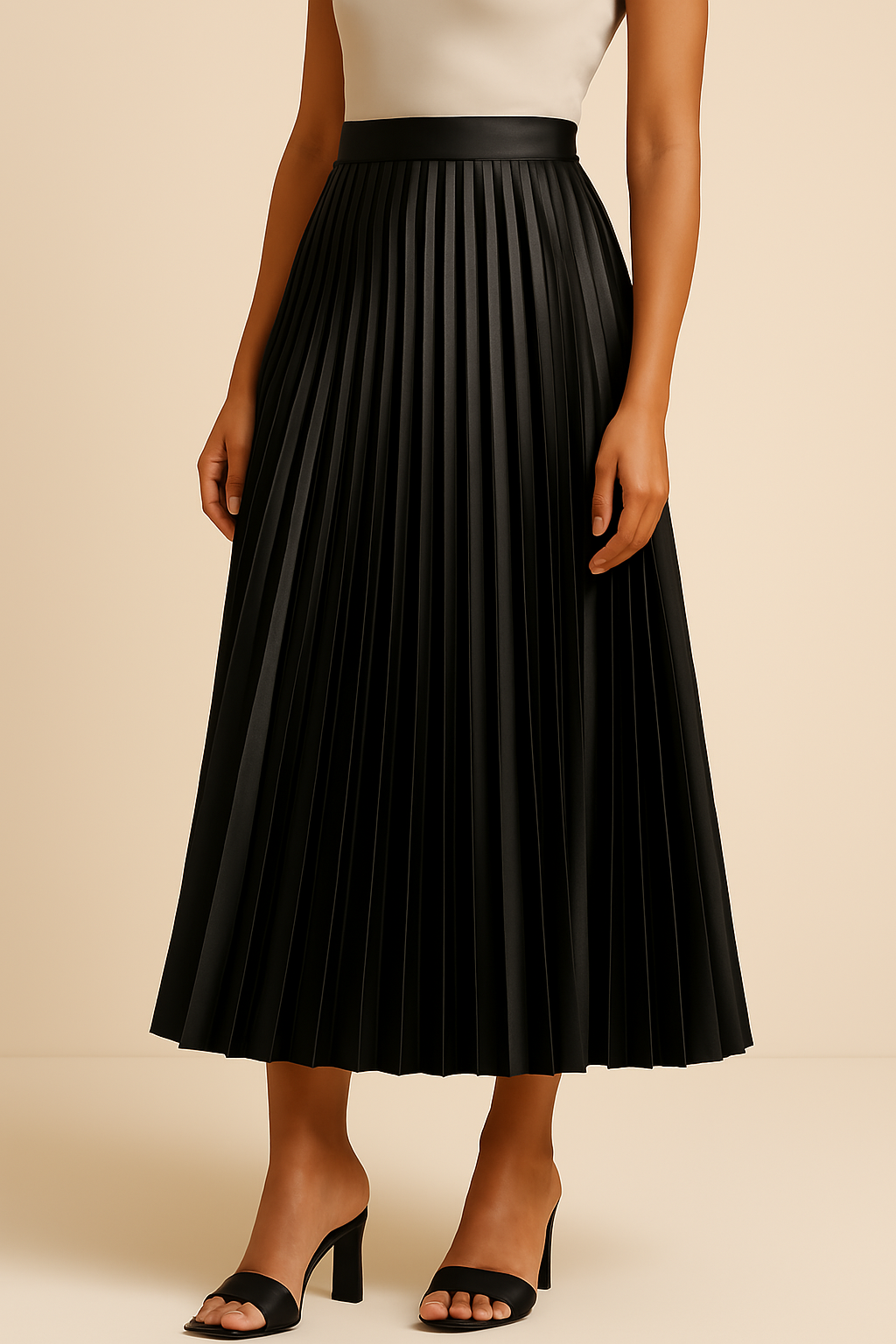 LeRoxy | Satijnen Plissérok voor Dames | Hoge Taille – Elegant en Lichtglanzend