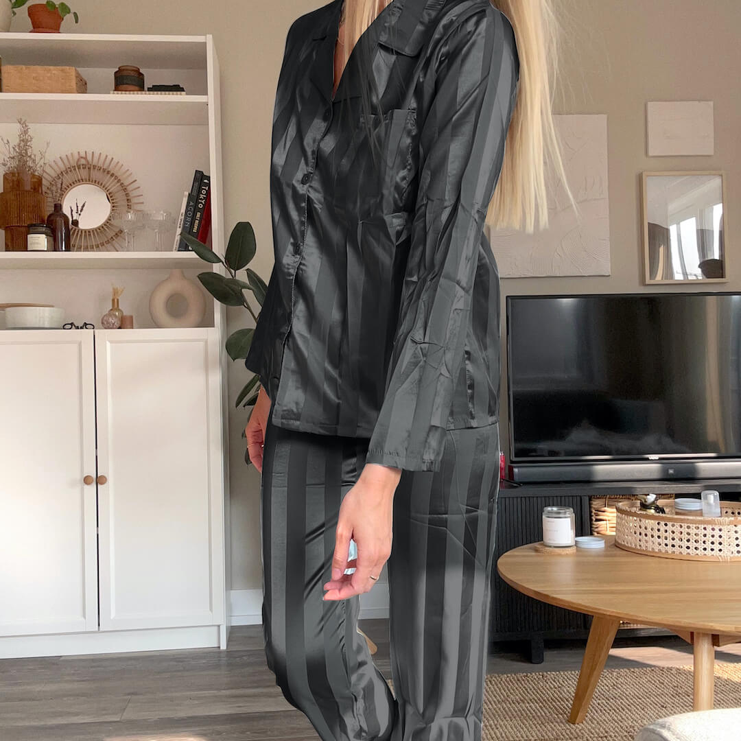 LeRoxy | Satijnen Pyjama Set Dames | Tijdloze Luxe Nachtkleding