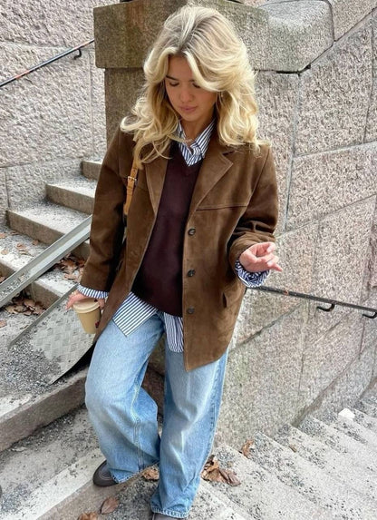 LeRoxy| Luxe Leren Wildleren Jasje voor Stijl en Comfort