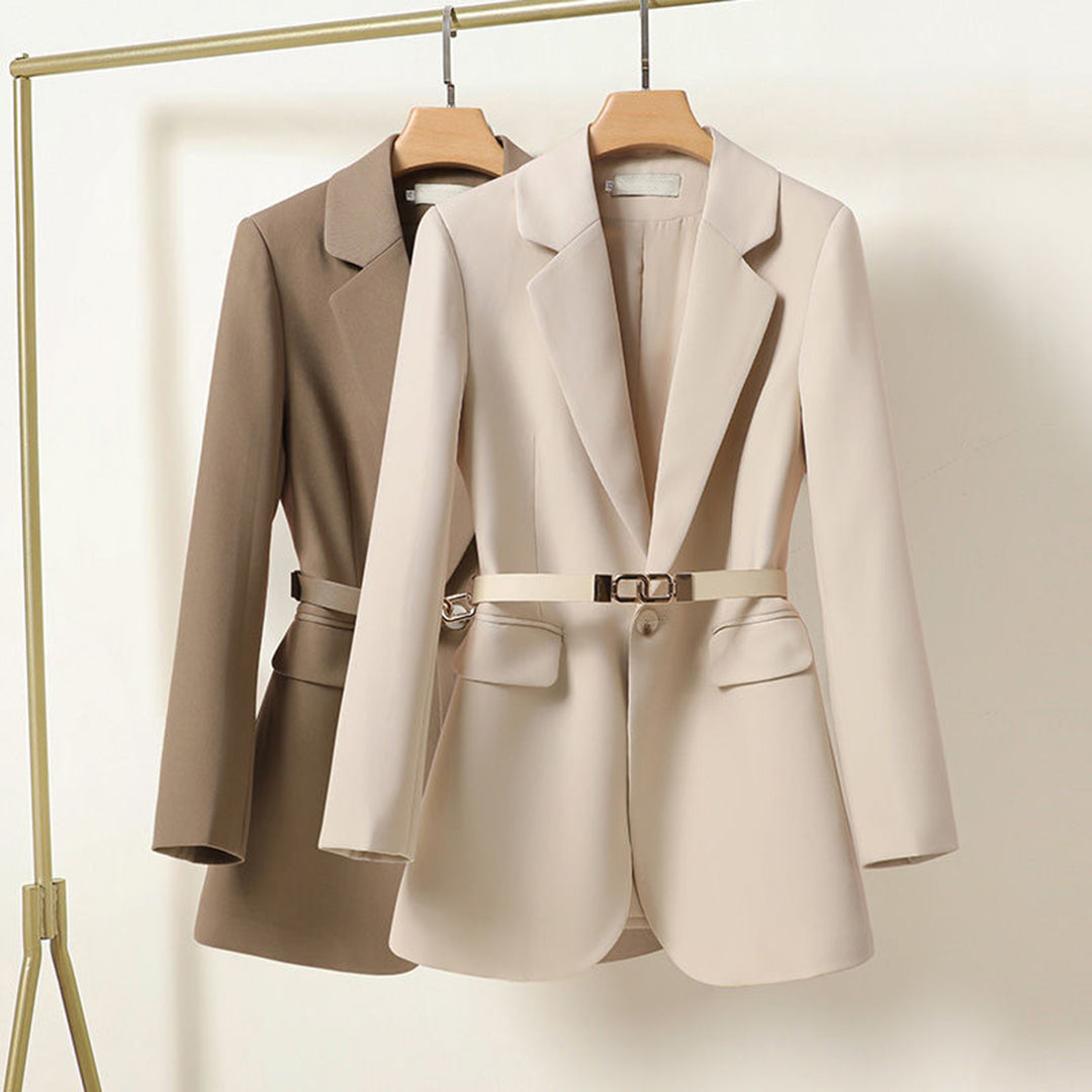 LeRoxy – Elegante lange damesblazer met riem | Stijlvolle en nette pasvorm