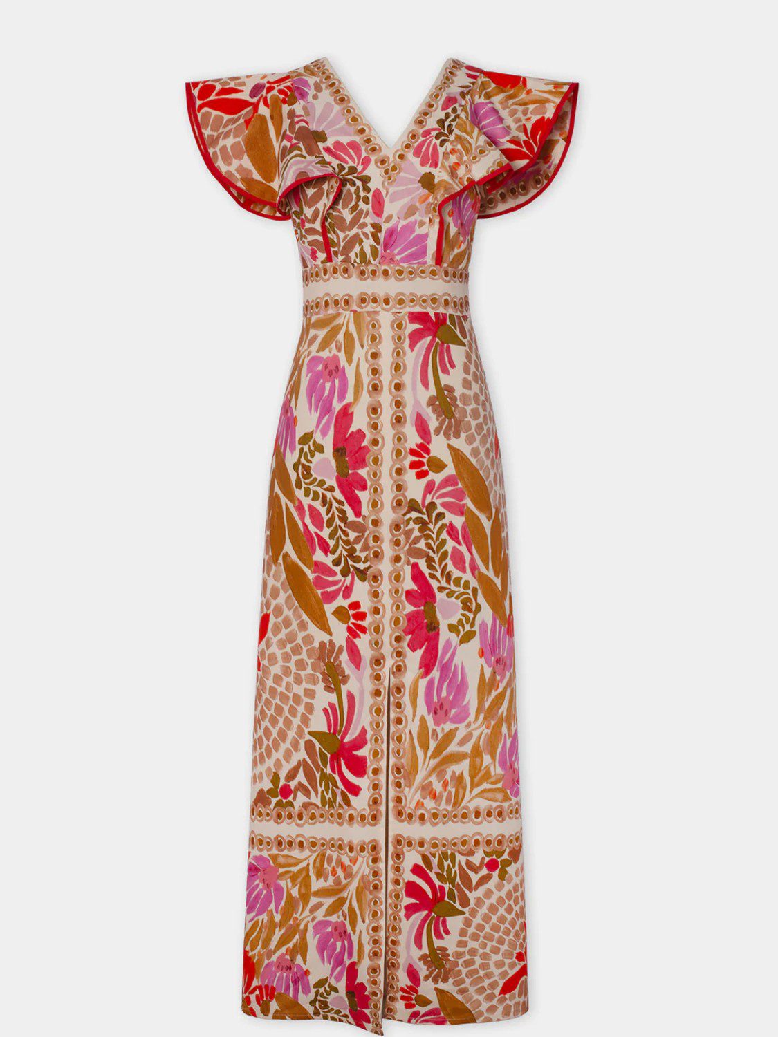 LeRoxy | Maxi Jurk met Bloemenprint en Volantmouwen voor Dames