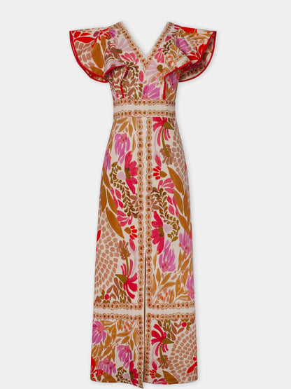 LeRoxy | Maxi Jurk met Bloemenprint en Volantmouwen voor Dames