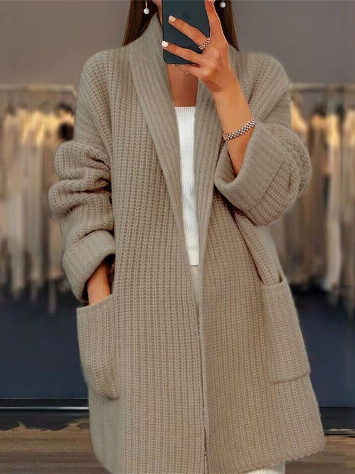 LeRoxy | Lange dames cardigan met relaxte pasvorm | Comfortabele vestjas
