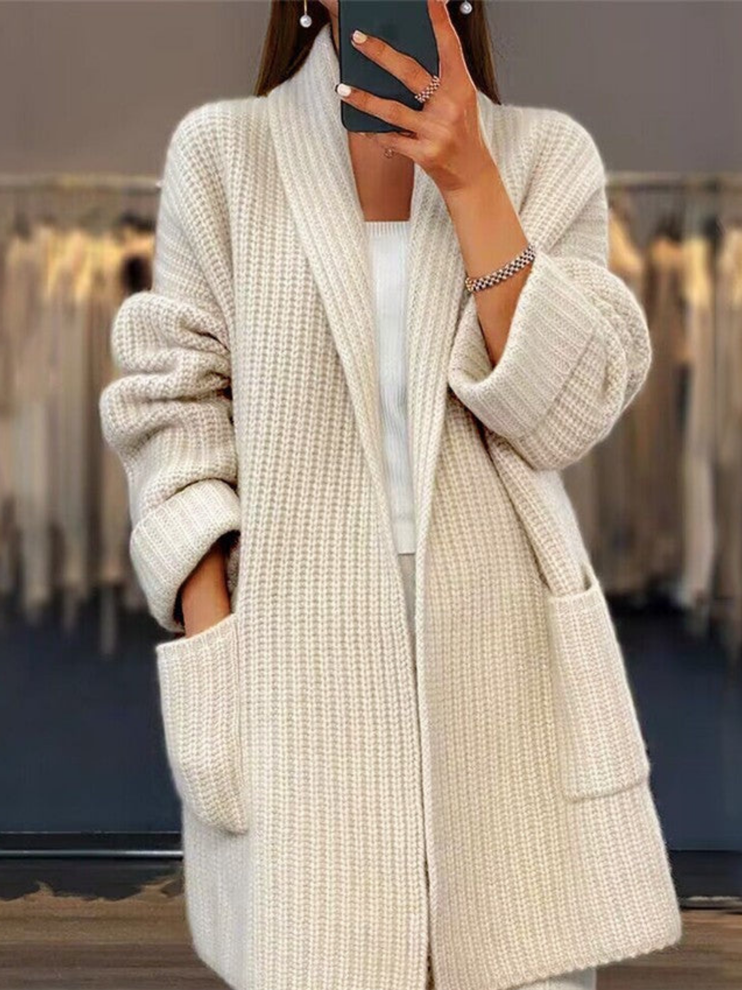 LeRoxy | Lange dames cardigan met relaxte pasvorm | Comfortabele vestjas