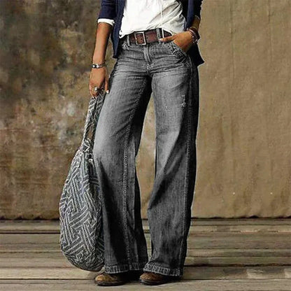 LeRoxy | Vintage Dames Jeans | Hoge Taille Spijkerbroek met Retro Look