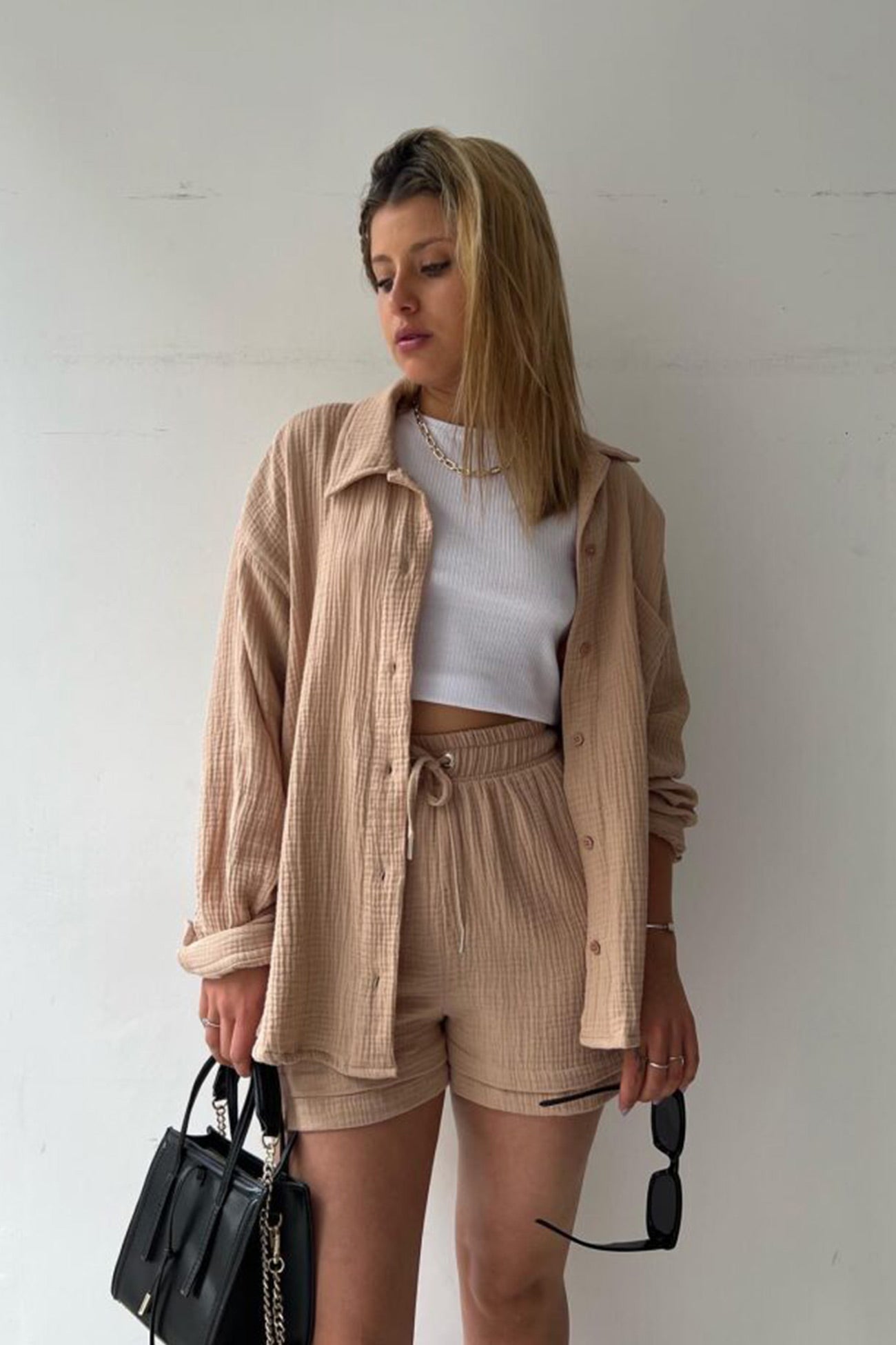 LeRoxy Elegante Overhemd Korte Set – Stijlvolle en Comfortabele Kleding voor de Zomer