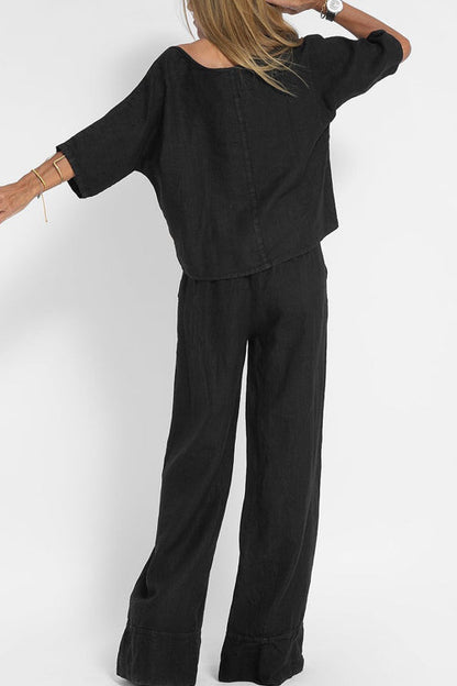 LeRoxy | Dames Katoen-Linnen Pak | Luchtig Zomerpak met Blazer en Broek