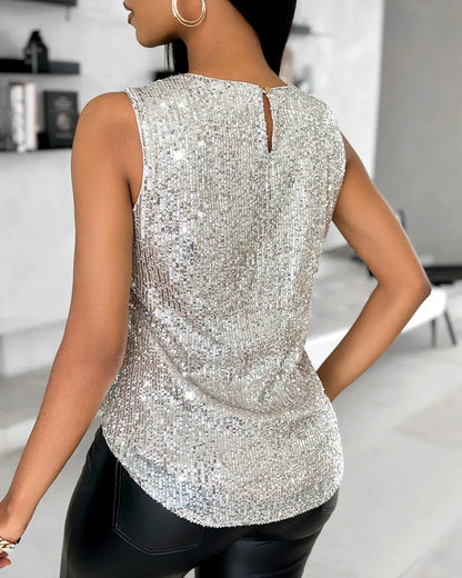 LeRoxy | Glinsterend Mouwloos Dames Topje | Party & Casual Look