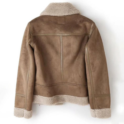 LeRoxy | dames leren jas met sherpa voering