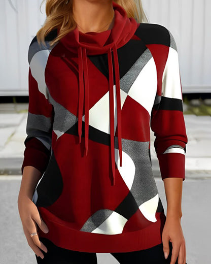 LeRoxy | Geometrische Hoodie Lange Mouwen | Dames Sweatshirt Comfortabel & Stijlvol