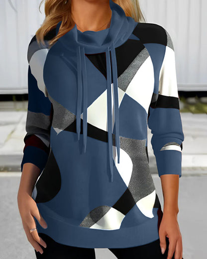 LeRoxy | Geometrische Hoodie Lange Mouwen | Dames Sweatshirt Comfortabel & Stijlvol