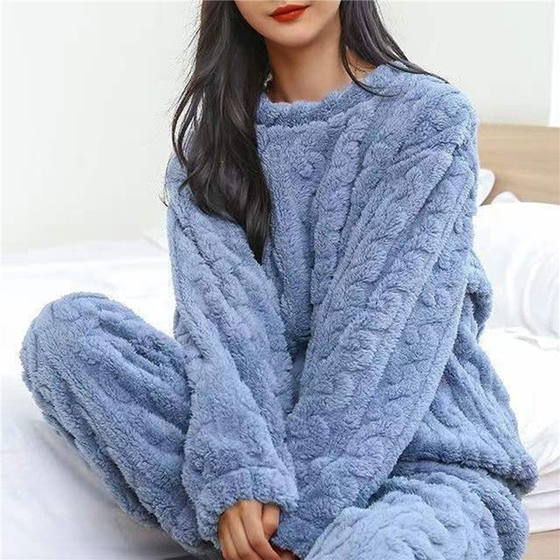 LeRoxy |  Dames zachte fleece pyjamaset | Comfortabele winter pyjama