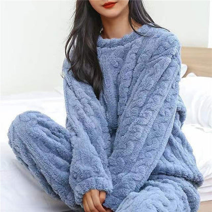 LeRoxy |  Dames zachte fleece pyjamaset | Comfortabele winter pyjama
