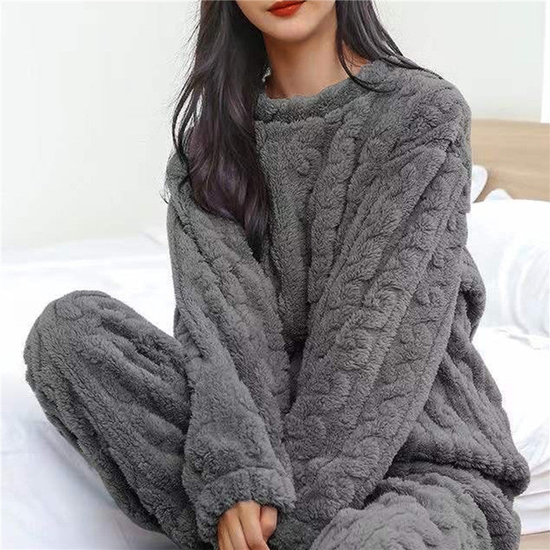 LeRoxy |  Dames zachte fleece pyjamaset | Comfortabele winter pyjama